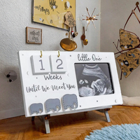Cadre photo en bois pour les étapes importantes de la naissance du nouveau-né, pour la décoration de la chambre ou du salon, commémorant la croissance du bébé