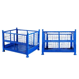 Widely Used Warehouse Wire Mesh Pallet Box Warehouse Removable Wire Mesh Pallet Box Welded Wire Mesh Storage Cage