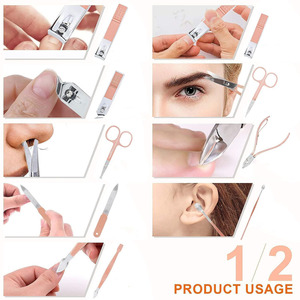 Kit professionnel de soins des ongles en acier inoxydable avec coupe-ongles 7 en 1 pour manucure à domicile et usage professionnel, instruments de beauté - Product Image 6