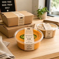 Étiquette autocollante personnalisée inviolable pour emballage alimentaire avec formes personnalisables et adhésif facile à décoller