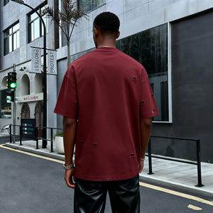 T-shirt en coton lourd à manches courtes décontracté pour homme avec impression de logo personnalisée de haute qualité, t-shirt surdimensionné pour homme TKAN525 - Product Image 2