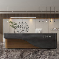 Bureau d'accueil carré en MDF de style nordique moderne Yimutang pour salons de beauté, clubs de santé, bars, entreprises