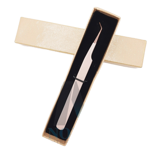 Pinzas para pestañas para extensión de pestañas Cuidado personal Acero inoxidable recubierto de polvo desnudo sostenible Precisión de 45 grados Durable - Product Image 1