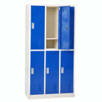 Armoire vestiaire robuste à 6 portes en acier pour vestiaire d'employés, salle de sport et lieu de travail – Achat en gros pour l'ingénierie