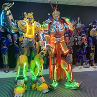 Vêtements robotiques avec diodes électroluminescentes, vêtements robotiques pour les fêtes et les festivals, ensembles pour adultes et enfants.