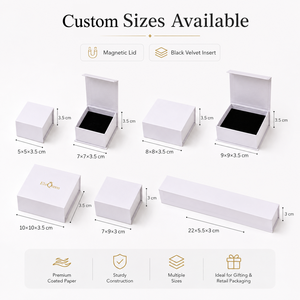 Custom Jewelry magnetic <b>Box</b> Set Premium <b>Gift</b> Packaging for Rings <b>Earrings</b> and Jewelry Brands - Product Image 4