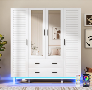 <span class=keywords><strong>Armadio</strong></span> a <span class=keywords><strong>Quattro</strong></span> <span class=keywords><strong>Ante</strong></span> <span class=keywords><strong>con</strong></span> 2 Cassetti e 2 Specchi - Product Image 2