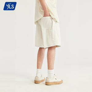 YLS2031 Pantalones cortos de sarga de algodón 100% <span class=keywords><strong>para</strong></span> <span class=keywords><strong>hombre</strong></span>, ropa de calle holgada con gráfico personalizado, Bermudas, <span class=keywords><strong>tipo</strong></span> cintura media - Product Image 3