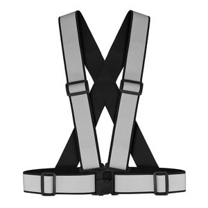 وصل حديثًا أسود مخصص متعدد الأغراض مقاس واحد يناسب جميع الخارج حزام مطاطي تشغيل سترة سلامة عاكسة - Product Image 2