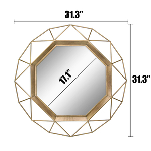 Centre de Table rond Vieux Mode Antique De Luxe Grande Taille Géométrique Or <span class=keywords><strong>Miroir</strong></span> Mural Pour Chambre - Product Image 3