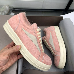 In Stock Men Shoe Low Top <strong>Women</strong> Sneaker Black Lace up Designer Luxury Owens Leather Thick-sole Casual Flat Shoe - Product Image 2