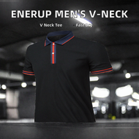Chemise décontractée à manches courtes pour homme, col en V, coupe classique, vêtements de sport, séchage rapide, polyester/coton, imprimée sur mesure