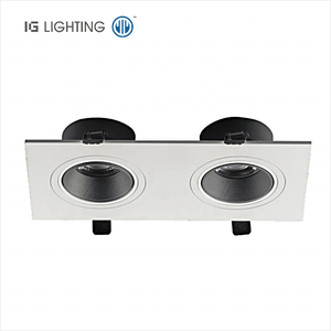 Spot éclairage <span class=keywords><strong>Double</strong></span> tête Anti-éblouissement intérieur encastré carré Led Downlight haute qualité 16W carré Led Spot lumière pour projet - Product Image 1