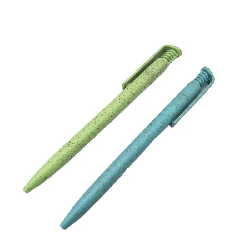 Retractable Ballpoint Pen Recyclable Eco Friendly Wheat Straw Material Custom Pen for Journaling Writing Office