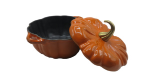 Batterie de cuisine <span class=keywords><strong>en</strong></span> forme de citrouille irrégulière, très demandée, comprenant des casseroles et des faitouts <span class=keywords><strong>en</strong></span> émail <span class=keywords><strong>pour</strong></span> la cuisine, écologiques et antiadhésives - Product Image 5