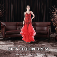 ZCFS Nouveau 31956 #   Robe de performance A-line en cachemire et mousseline, longueur ras du sol, taille naturelle, avec appliques de sequins, pour la danse et les célébrations