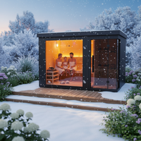 Sauna sec en bois moderne pour l'intérieur et l'extérieur avec douche intégrée, poêle à bois infrarouge, magnifique sauna extérieur – Fabricants