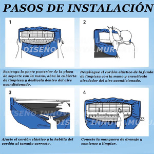 Housse de climatisation bleue pour unité murale, en plastique durable, pour usage domestique - Product Image 2