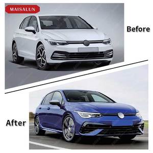 MAISALUN per Volkswagen <span class=keywords><strong>VW</strong></span> <span class=keywords><strong>Golf</strong></span> <span class=keywords><strong>8</strong></span> body kit upgrade a 8R style Body Kit con paraurti anteriore posteriore diffusore minigonne laterali griglia - Product Image 5