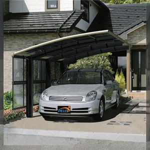 โรงจอดรถกลางแจ้งที่ทันสมัยและทนทาน โครงสร้างอะลูมิเนียมอัลลอยด์ หลังคาโพลีคาร์บอเนตกันน้ำ วัสดุโลหะ - Product Image 3