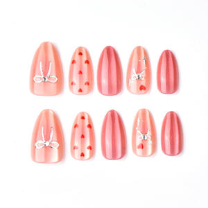 Uñas Postizas de Gel ABS con Diseño de Ojo de Gato y Almendra, con Recubrimiento UV, Ecológicas y Reutilizables, Duran 30 Días - Product Image 2