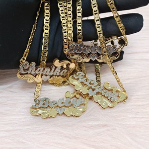 Collane con targhette personalizzate placcate in oro 18K con nome 3D collana di donne <span class=keywords><strong>gioielli</strong></span> per donne <span class=keywords><strong>gioielli</strong></span> regali - Product Image 6