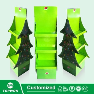 Nuevo diseño personalizado de publicidad de venta al por menor soporte de exhibición de piso de cartón soporte de exhibición de cartón de publicidad de Navidad - Product Image 6