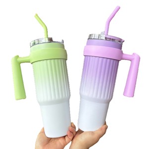 40oz <b>Large</b> Capacity Stainless Steel Car Tumbler With Handle Straw Insulated Ice <b>Cup</b> Portable For Vehicle Travel Daily Use - Product Image 5