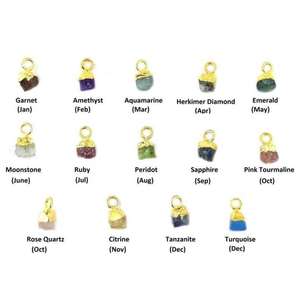 Piedra de Luna Arcoíris Blanca Natural en Bruto, Conector de Piedra de Nacimiento, Colgante de Alta Calidad con Efecto de Color, Bañado en Oro Vermeil, Gema de Junio - Product Image 3