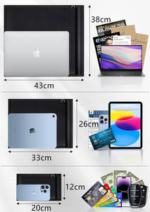 Paquete de 3 Bolsas Faraday Personalizadas para Laptop, Tablet, Teléfono Móvil, Llaves de Auto, Documentos, Ignífugas, Impermeables, Bloqueador de Señal RFID, Bolsa Negra - Product Image 3