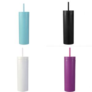 Plain Matte Colored 480ml Stainless Steel <b>Double</b> <b>Wall</b> Vacuum Thermal Insulation Eco-Friendly Boiling Water Safe Skinny Tumbler - Product Image 5