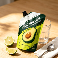 Sachet Doypack Premium en PE liquide pour vinaigrette, remplissable à froid, avec bec verseur et bouchon à vis