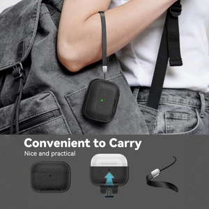 Étui pour écouteurs en TPU à texture litchi pour <span class=keywords><strong>Airpods</strong></span> 4, fermeture magnétique avec support de téléphone invisible, coque de protection pour <span class=keywords><strong>Airpods</strong></span> <span class=keywords><strong>Pro</strong></span> 3 - Product Image 4
