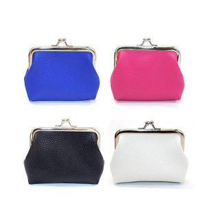 Hot-selling pebbled texture coin <b>purse</b>/wallet, PU leather closed coin <b>purse</b> DIY, square coin <b>purse</b> mini wallet. - Product Image 1