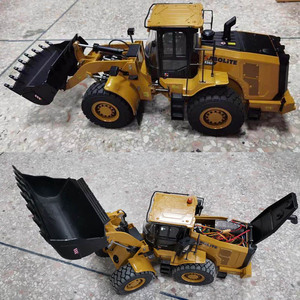 HOSHI <span class=keywords><strong>HUINA</strong></span> 1:16 <span class=keywords><strong>K966</strong></span> Voiture RC KABOLITE Bulldozer Télécommandé Hydraulique en Métal, Camion de Construction en Alliage à Simulation Réaliste - Product Image 5