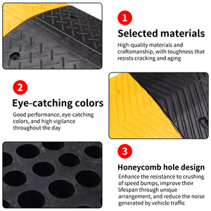 Reductor de Velocidad Modular de Goma Resistente, Amarillo y Negro, para Calmar el Tráfico, para Estacionamientos y Entradas de Vehículos - Product Image 3
