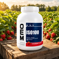 Poudre d'isolat de protéines de lactosérum hydrolysées OEM Marque privée Croissance musculaire naturelle pour adultes Saveur fraise