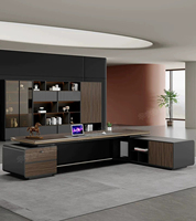 Bureau en mélamine moderne avec tiroir à dossiers, design ergonomique pour bureau de PDG, usage commercial