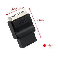 Adaptador de Placa Base USB 2.0 de 9 Pines Macho a Conector Tipo E Key Type C para Panel Frontal de PC