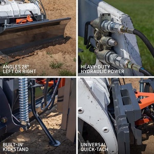 Cuchilla Angular Hidráulica <span class=keywords><strong>de</strong></span> 79 Pulgadas para Minicargadora, Cuchilla para Minicargadora para Manipular Tierra, <span class=keywords><strong>Roca</strong></span>, Escombros y Nieve - Product Image 6