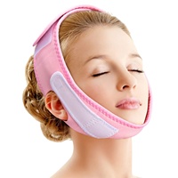 Sangle de lifting et de remodelage du visage V-Line intense, réducteur de double menton, masseur facial élastique, masque d'application à domicile, imperméable, rose