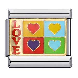 Conception Arc-En-Ciel Couleur Coeur Étoile Paix <span class=keywords><strong>Paris</strong></span> Amour LGBT Italien Charme Liens Fit 9mm Bracelets En Acier Inoxydable <span class=keywords><strong>Bijoux</strong></span> DIY <span class=keywords><strong>Bijoux</strong></span> - Product Image 3