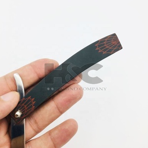 มีดโกนหนวดตรงสำหรับช่างตัดผม,มีดโกนสีดำแบบเลือกได้ - Product Image 6