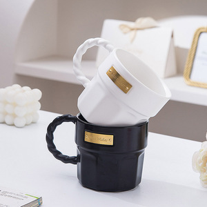 INS European Style Gold Medal Best Wishes Engrave 12oz Tea <b>Cups</b> Couple <b>Cup</b> Valentine Mugs <b>Ceramic</b> Coffee Mug - Product Image 5