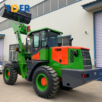 TIDER 2025 Fournisseur chinois Mini chargeur frontal 1tonne 2tonne 3 tonnes Payloader avec Joystick Cabine fermée à vendre