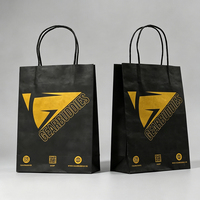 Biologisch Abbaubare Papiertüten mit Eigenem Logo für Einzelhandel und Fast-Food-Lieferung, Große Schwarze Kraftpapier-Einkaufstaschen mit Individueller Verpackung
