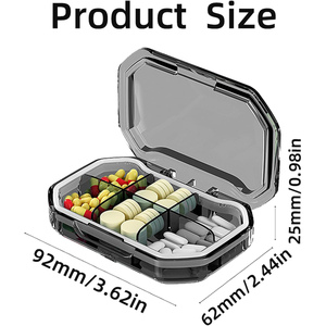 Modern Portable 6-Compartment Travel Pill Organizer Moisture-Proof <b>Plastic</b> Daily Medicine Case Vitamins Fish Oil <b>Pocket</b> Purse - Product Image 2