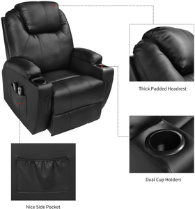 <span class=keywords><strong>Fauteuil</strong></span> inclinable sans accoudoirs haut de gamme avec massage chauffant, <span class=keywords><strong>en</strong></span> <span class=keywords><strong>cuir</strong></span> et gel, pour salon - Product Image 3
