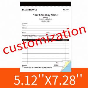 Carnet de factures et formulaires de commande pour entrepreneurs, usage général, 7,28x3,35 pouces, autocopiant en 3 feuillets, 50 jeux, carnet de reçus personnalisé - Product Image 6