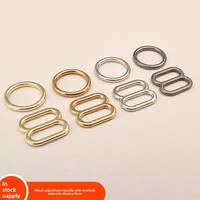 Hebilla Ajustable en Forma de Ocho con Recubrimiento de Aleación de Zinc para Prendas de Vestir - Ajuste de Tirantes de Ropa Interior y Trajes de Baño
